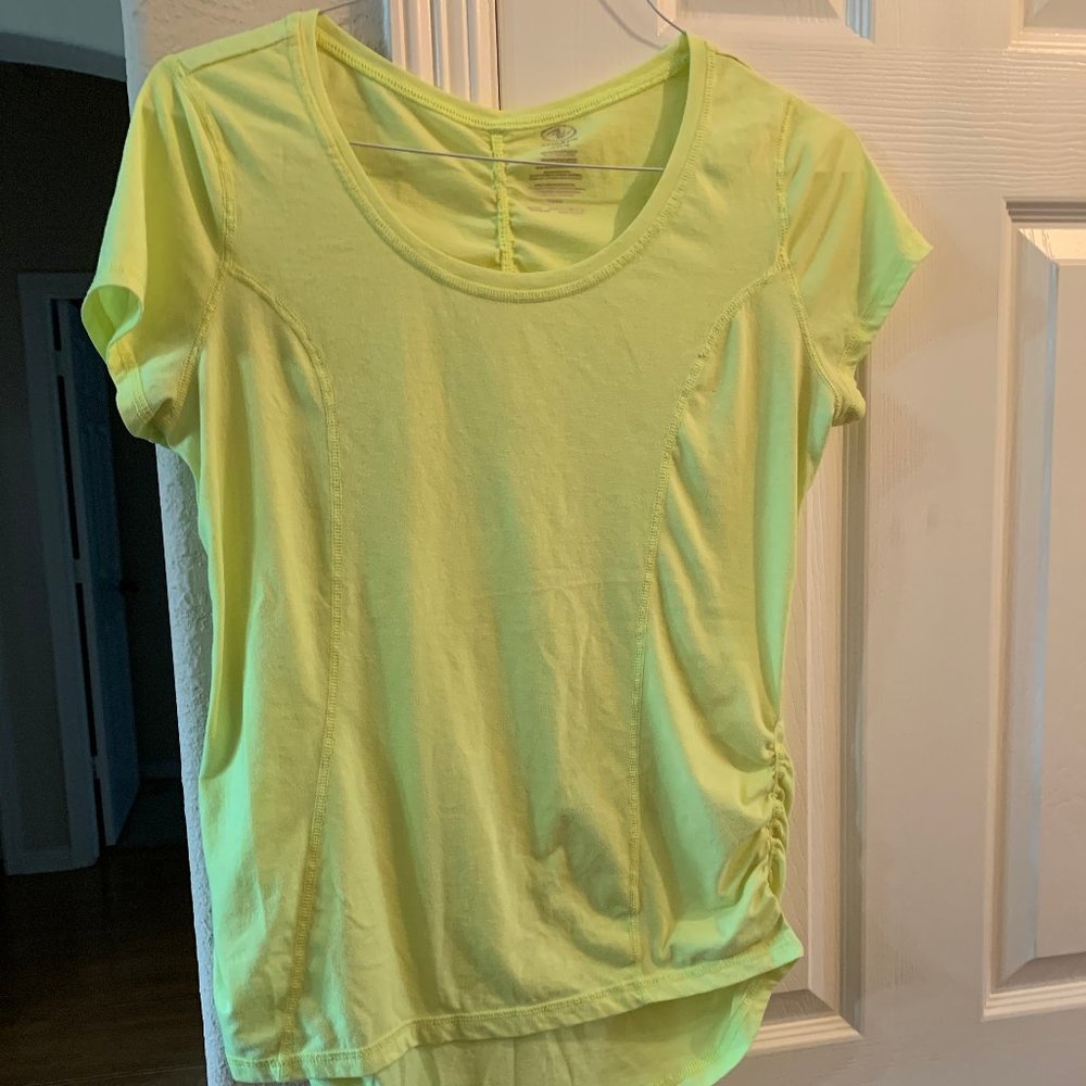 athletic works  yellow short sleeve top L